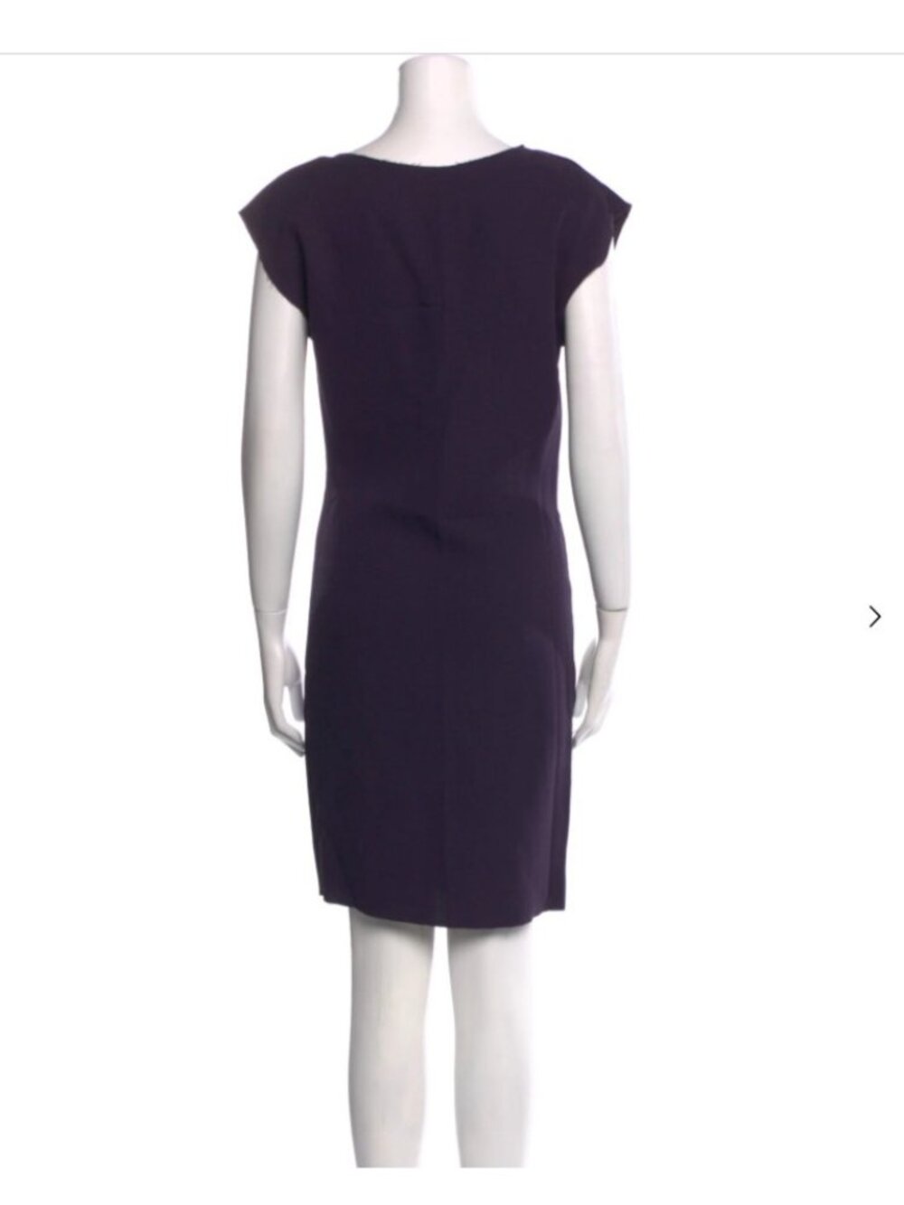 Lanvin Purple Asymmetrical Dress Silk Wool Designer Cocktail Sheath US4 Work - Picture 4 of 6